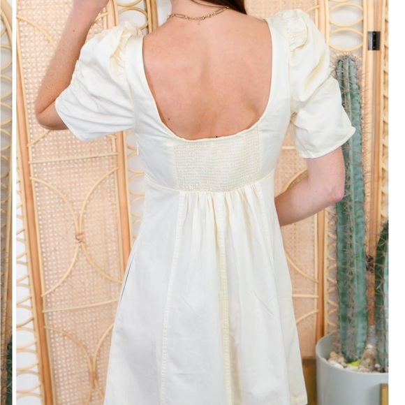 Free People ivory denim dress size M - Picture 3 of 9
